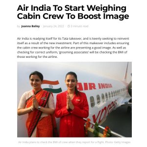 Kapitelbild: Air India wiegt die Kabinencrew