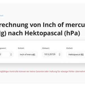 Kapitelbild: Olli lag falsch, Umrechnung von inHg nach hPa
