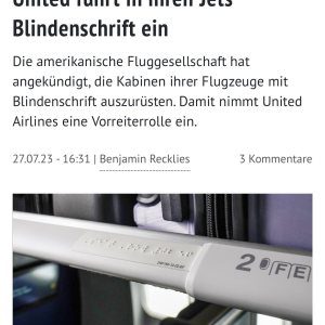 Folge 122: United stattet die Kabin mit Blindenschrift aus!