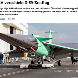 Folge 127: QueSST X-59 Flieger noch immer am Boden