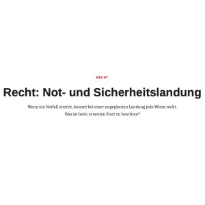 Folge 127: Unterschied Sicherheits- vs Notlandung!