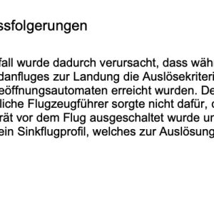 Folge 128: Ein weiterer Fall von AAD Activation im Sinkflug