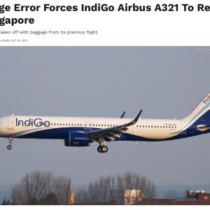 Folge 133: Baggage-error: Indigo A321 returns to singapore