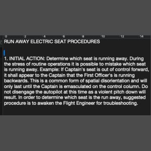 Folge 144: Electric Pilot Seat Runaway checklist