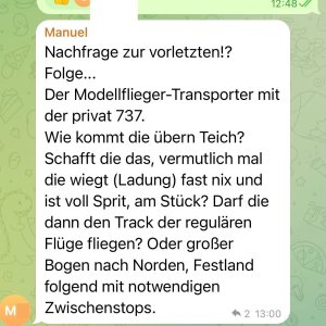 Folge 157: Frage von Manuel zur B737, Flug über den Atlantik