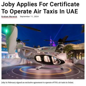 Folge 160: Aviationweek Artikel zu Joby Avation