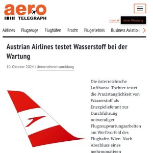 Folge 165: Austrian Airlines testet Wasserstoff bei der Wartung