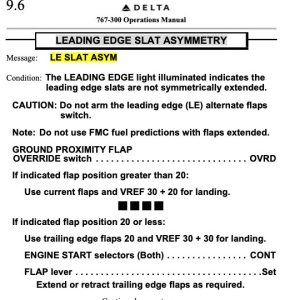 Folge 169: B767 QRH: LEADING EDGE SLAT ASYMMETRY