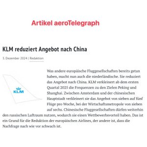 Folge 169: KLM Streicht China Flüge