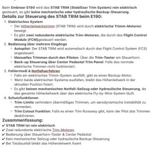 Folge 181: Wie funktioniert der STAB-TRIM beim E190?