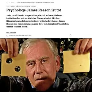 Folge 191: Psychologe James Reason ist tot