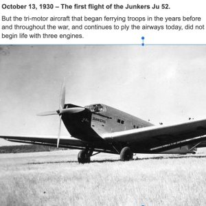 Folge 202: OTD: The first flight of the Junkers Ju 52.