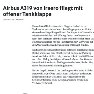 Folge 205: Fliegen ohne Tankdeckel