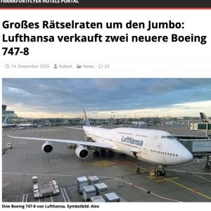 Folge 208: Lufthansa verkauft zwei neuere Boeing 747-8 (und 2 B744)