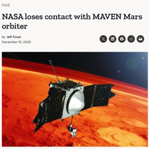 Folge 208: NASA loses contact with MAVEN Mars orbiter