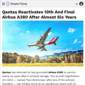 Folge 208: Qantas bringt den letzten A380 zurück