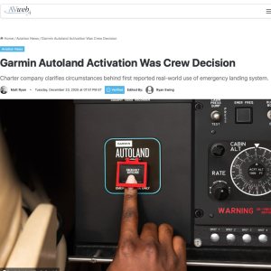 Folge 210: Garmin Autoland Activation Was Crew Decision - AVweb