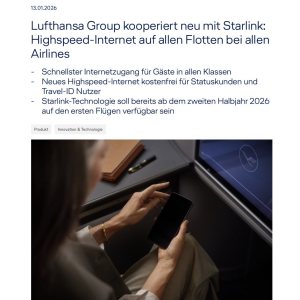 Folge 211: Lufthansa kooperiert mit Starlink