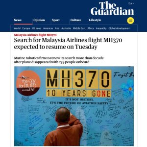 Folge 211: Die Suche nach MH370 wird wieder aufgenommen.