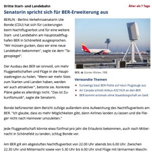 Folge 213: Senatorin spricht sich für BER-Erweiterung aus