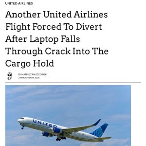 Folge 216: Another UA Diverts After Laptop Falls Into The Cargo Hold