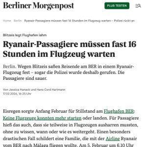 Folge 216: Ryanair-Passagiere müssen fast 16 Stunden im Flugzeug warten