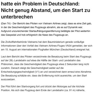 Kapitelbild: Bericht einer vietnamesischen Zeitung / Tweet
